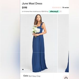 Show Me Your MuMu June Maxi Dress Rich Navy - Medium